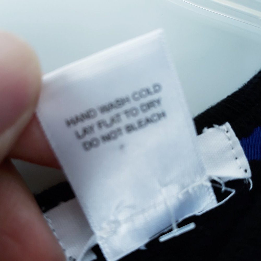 LNA Black Blue Striped Bodycon Midi Dress Sz S - Picture 9 of 9